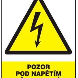 POZOR - POD NAPĚTÍM I PŘI VYPNUTÉM VYPÍNAČI.... - 210 X 297