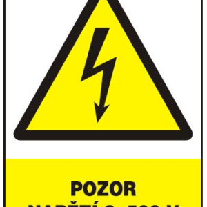 POZOR - NAPĚTÍ 3 X 500 V - 210 X 297